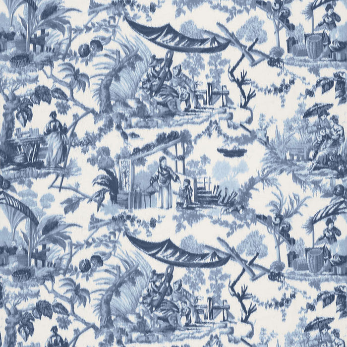 Schumacher Pavillon Chinois Lapis Fabric 175101