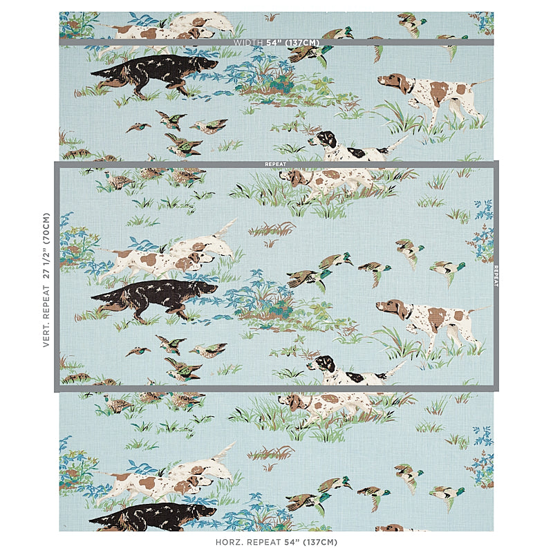 Schumacher Pointers Sky Fabric 175161