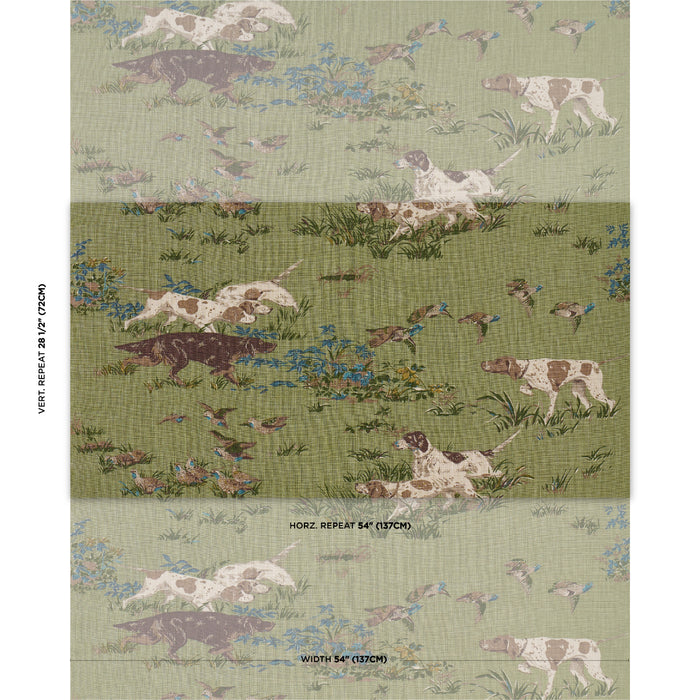 Schumacher Pointers Meadow Fabric Sample 175164