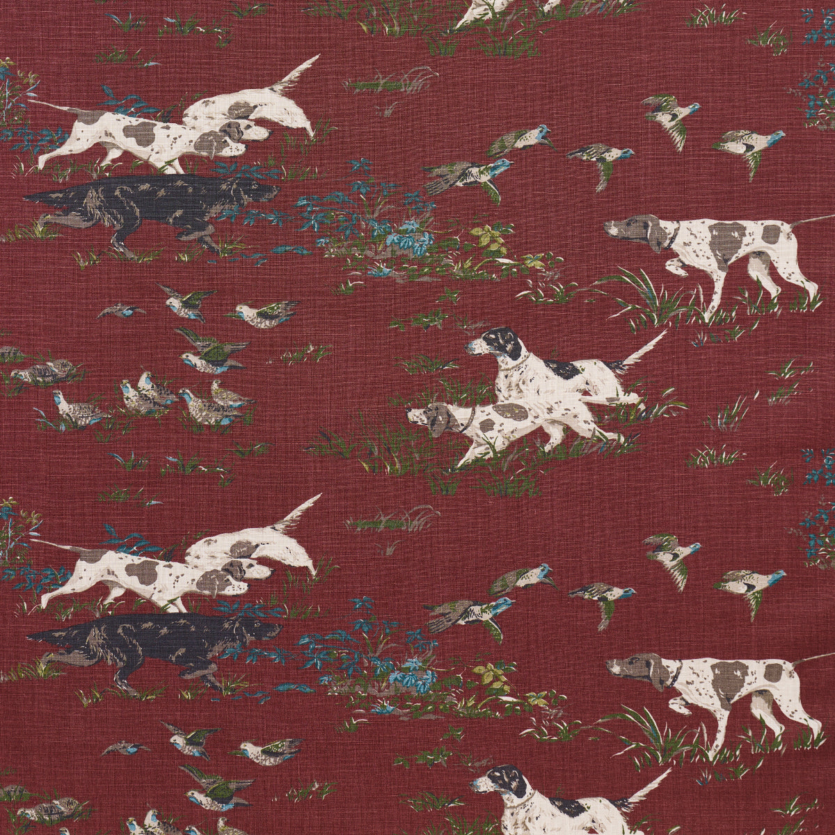 Schumacher Pointers Burgundy Fabric 175165