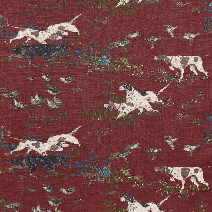 Schumacher Pointers Burgundy Fabric Sample 175165