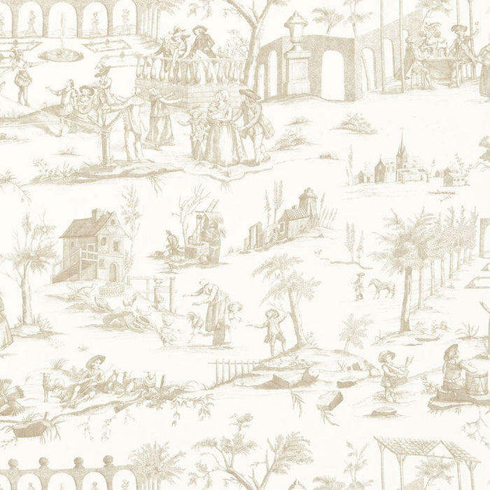 Schumacher Siena Toile Greige Fabric 175172