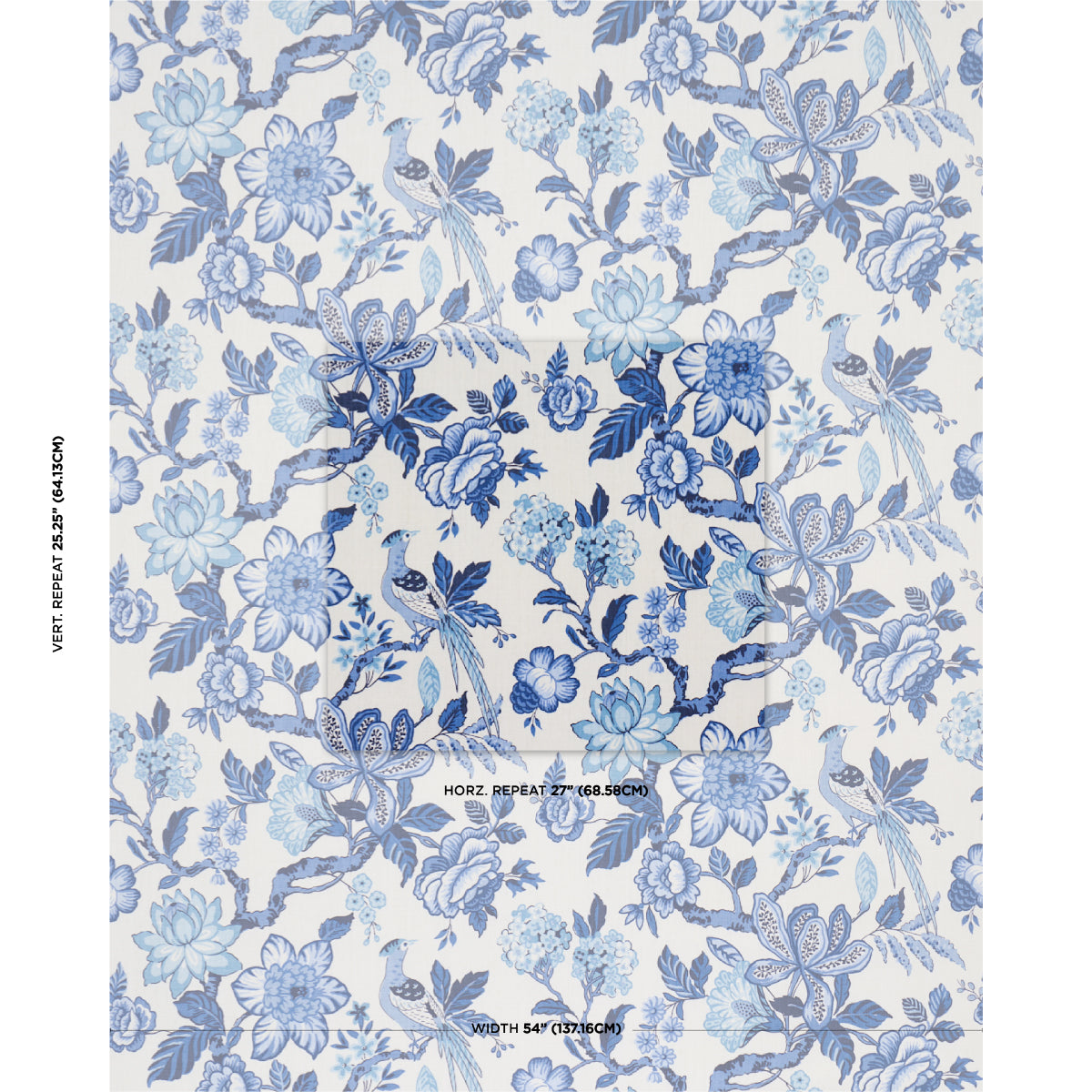 Schumacher Huntington Gardens Bleu Marine Fabric 175560