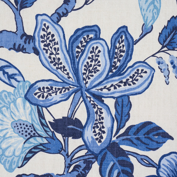 Schumacher Huntington Gardens Bleu Marine Fabric Sample 175560