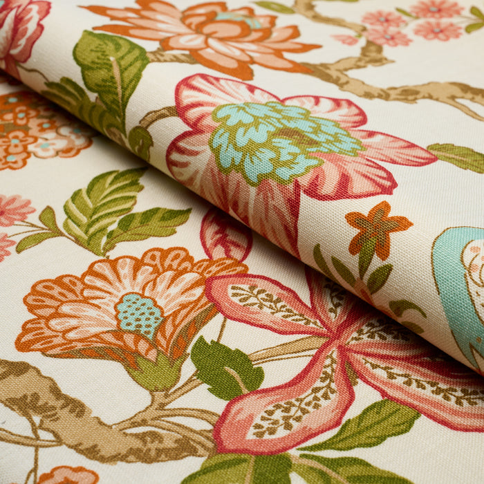 Schumacher Huntington Gardens Coral Fabric Sample 175561