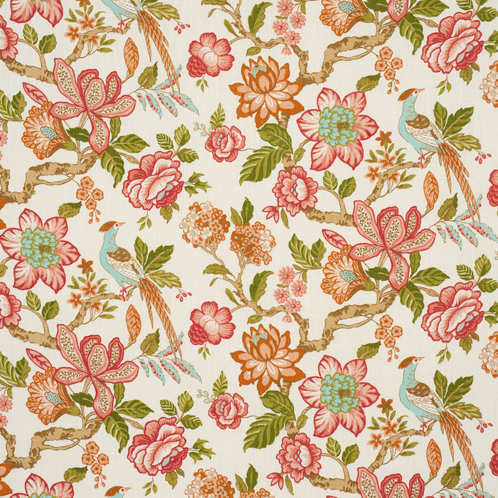 Schumacher Huntington Gardens Coral Fabric Sample 175561