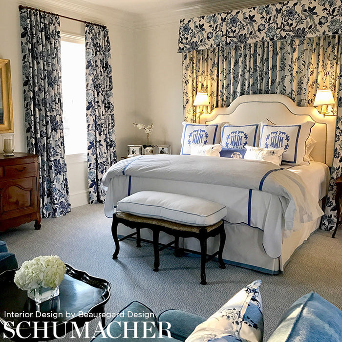 Schumacher Bagatelle Bleu Marine Fabric 175590