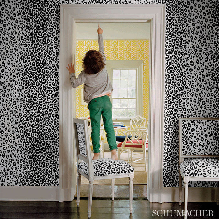 Schumacher Iconic Leopard Graphite Fabric 175722