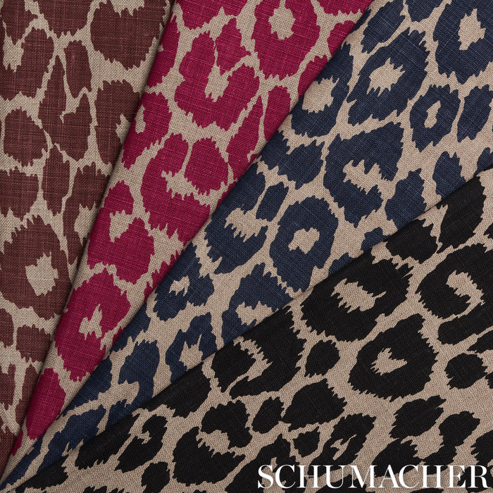 Schumacher Iconic Leopard Fuchsia/Natural Fabric 175723