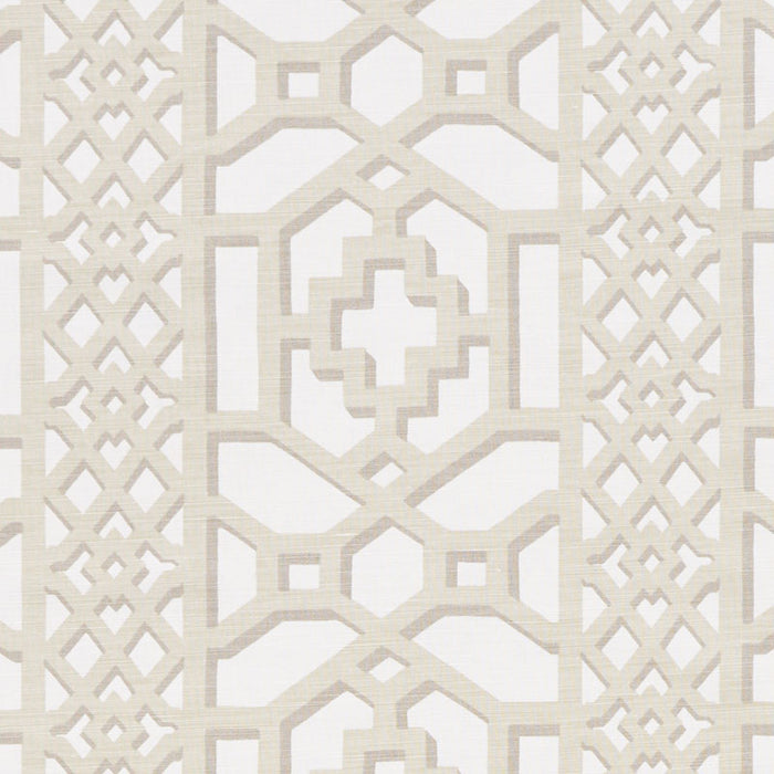 Schumacher Zanzibar Trellis Matte Sand Fabric Sample 175744