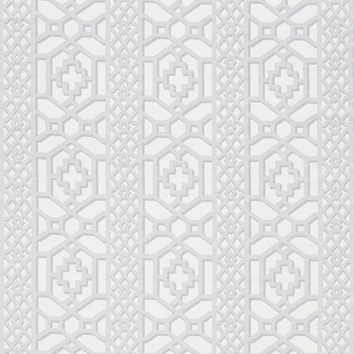 Schumacher Zanzibar Trellis Matte Cloud Fabric Sample 175745