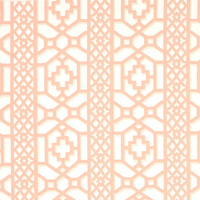 Schumacher Zanzibar Trellis Coral Fabric 175747