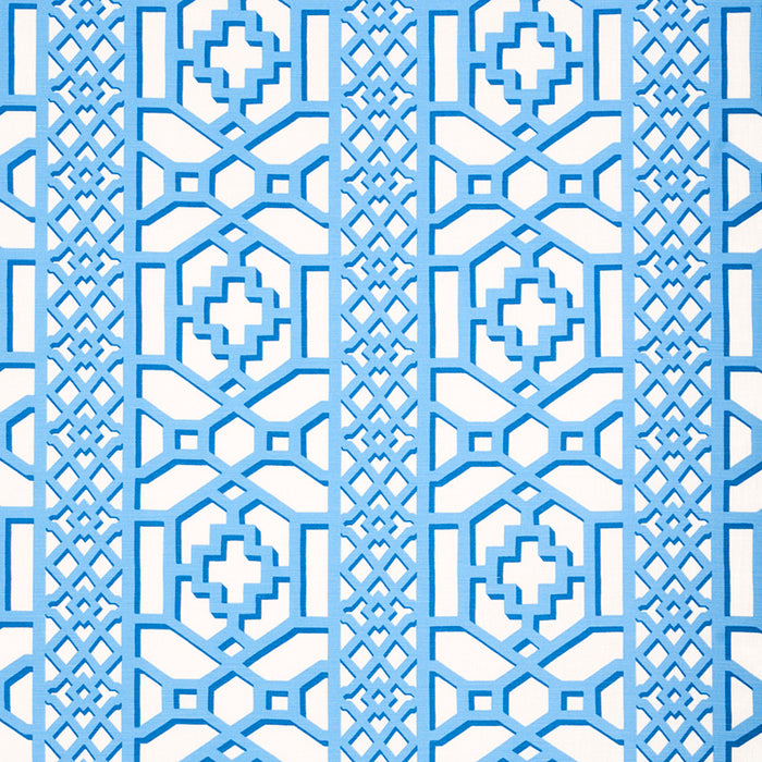 Schumacher Zanzibar Trellis Blue Fabric 175748