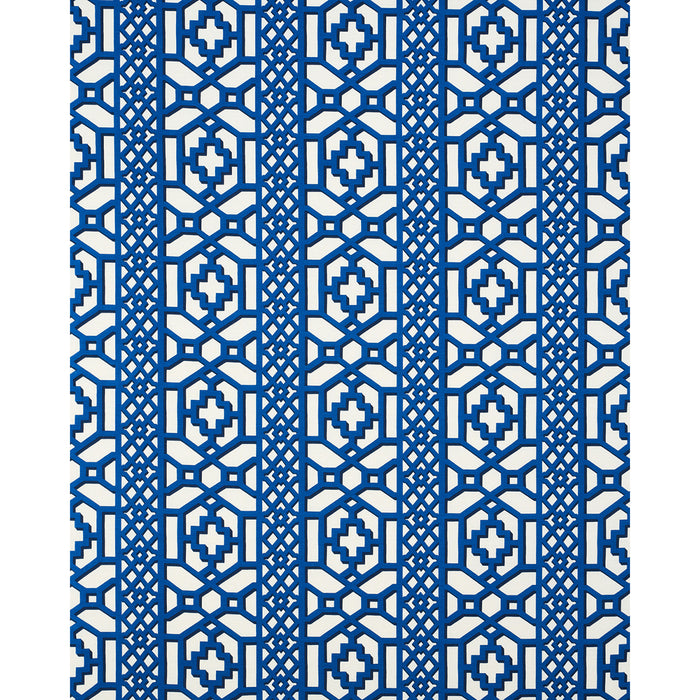 Schumacher Zanzibar Trellis Navy Fabric 175749