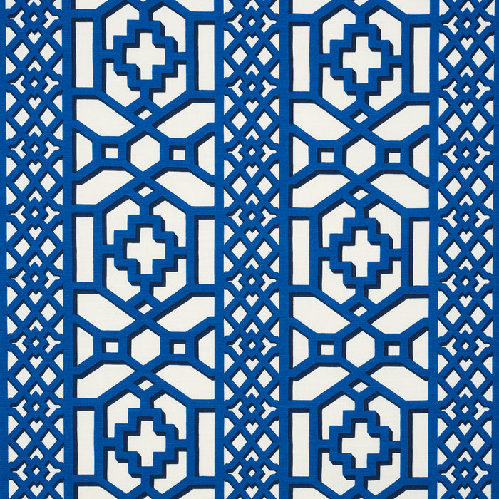 Schumacher Zanzibar Trellis Navy Fabric 175749