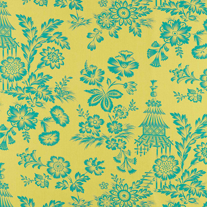 Schumacher Song Garden Chartreuse Fabric Sample 175751