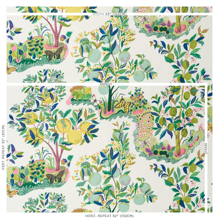 Schumacher Citrus Garden Lime Fabric Sample 175762