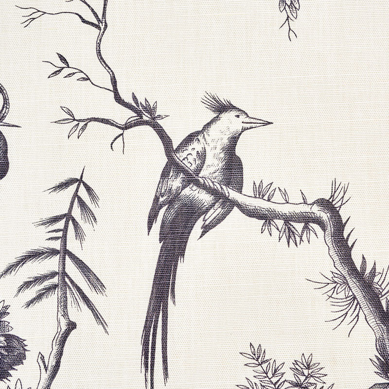 Schumacher Shengyou Toile Black Fabric Sample 175806