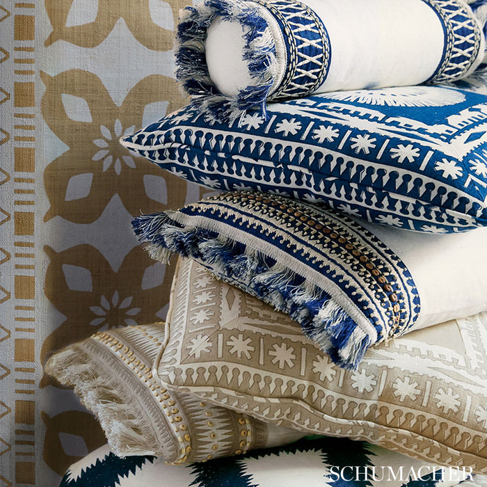 Schumacher Bora Bora Print Sea Oyster Fabric Sample 175842