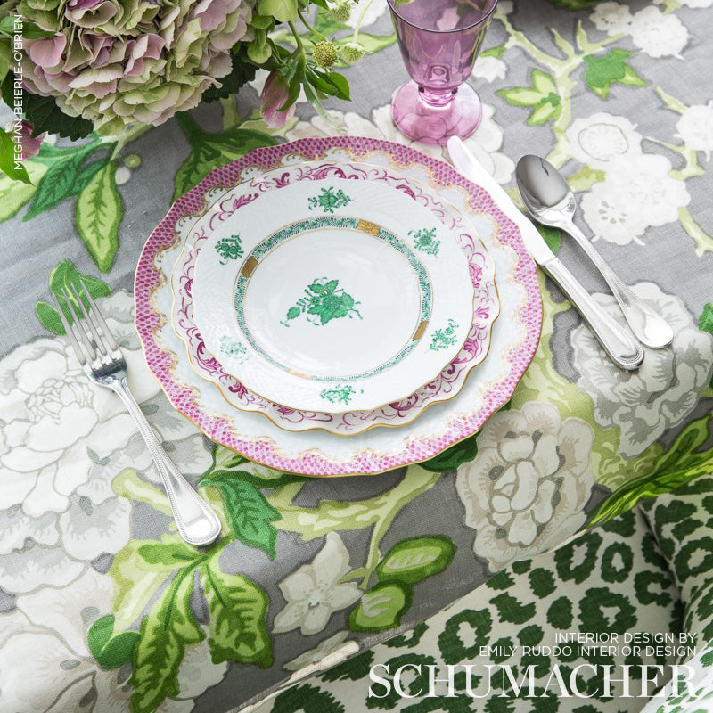 Schumacher Bermuda Blossoms Slate Fabric 175872