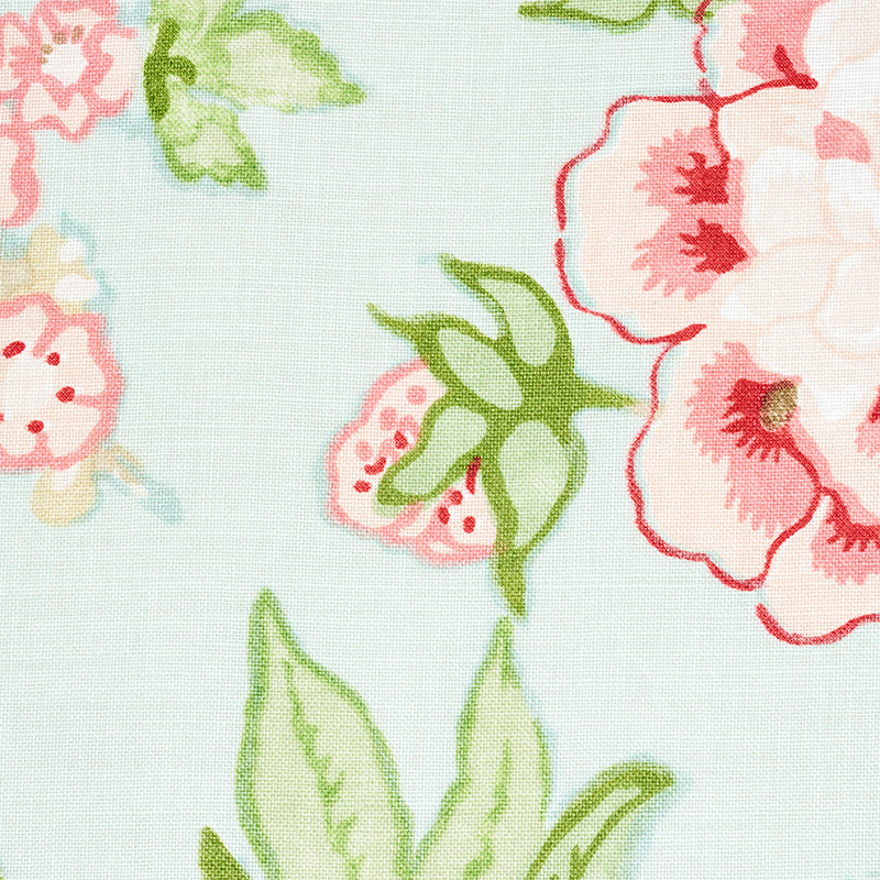 Schumacher Bermuda Blossoms Aqua Fabric 175877