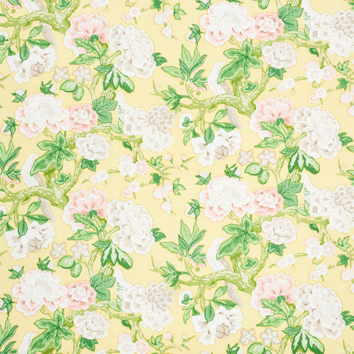 Schumacher Bermuda Blossoms Yellow Fabric Sample 175878