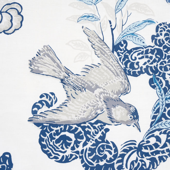 Schumacher Peacock Porcelain Fabric 175915