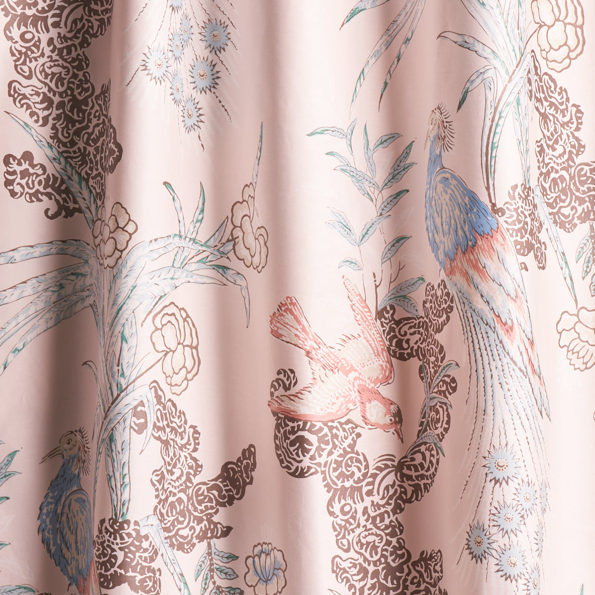 Schumacher Peacock Blush Fabric 175916