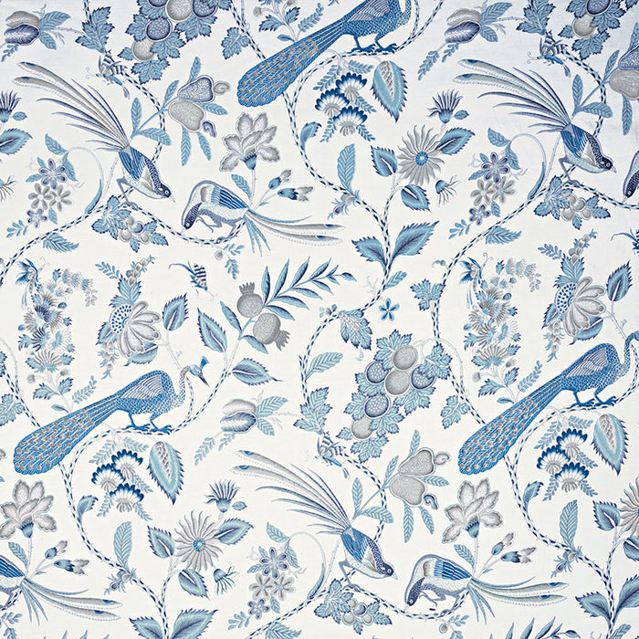 Schumacher Campagne Bleu & Gris Fabric 175952