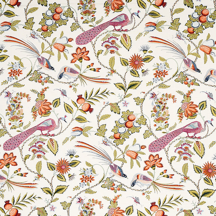 Schumacher Campagne Persimmon & Pink Fabric Sample 175953