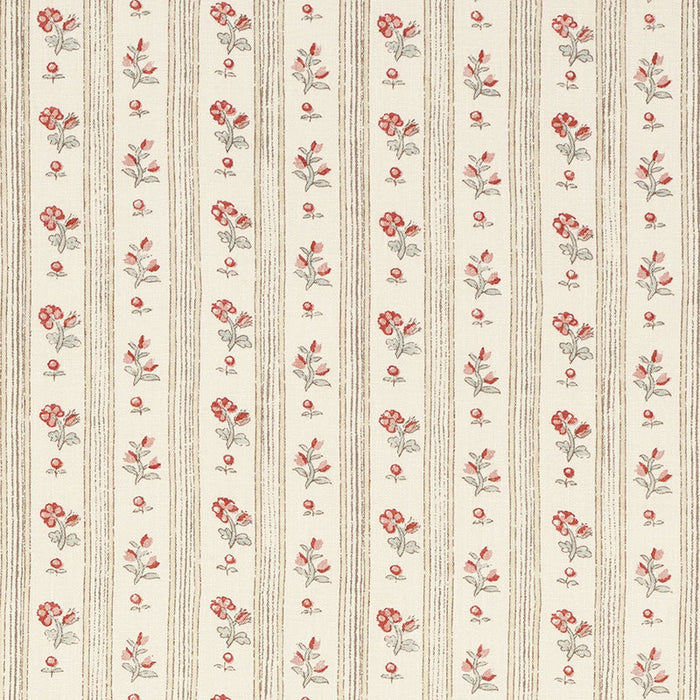 Schumacher Cabanon Stripe Rouge Fabric Sample 175960