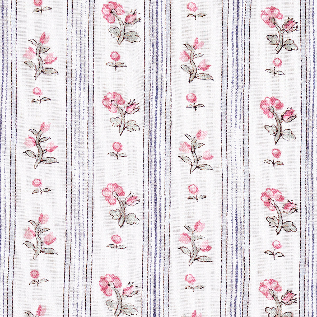 Schumacher Cabanon Stripe Rose Fabric Sample 175965