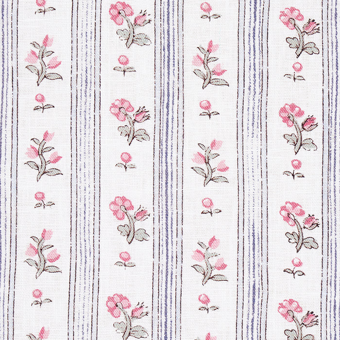 Schumacher Cabanon Stripe Rose Fabric Sample 175965