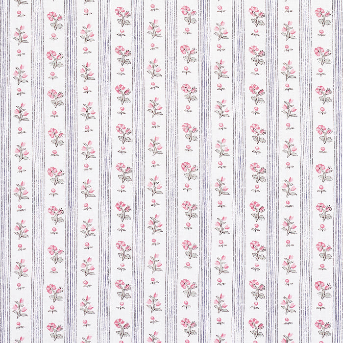 Schumacher Cabanon Stripe Rose Fabric Sample 175965