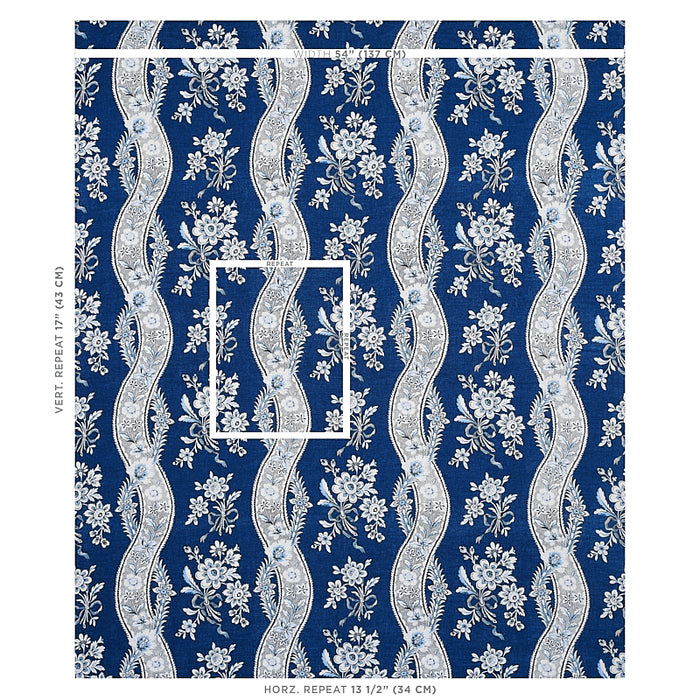 Schumacher Le Castellet Indigo Fabric 175984