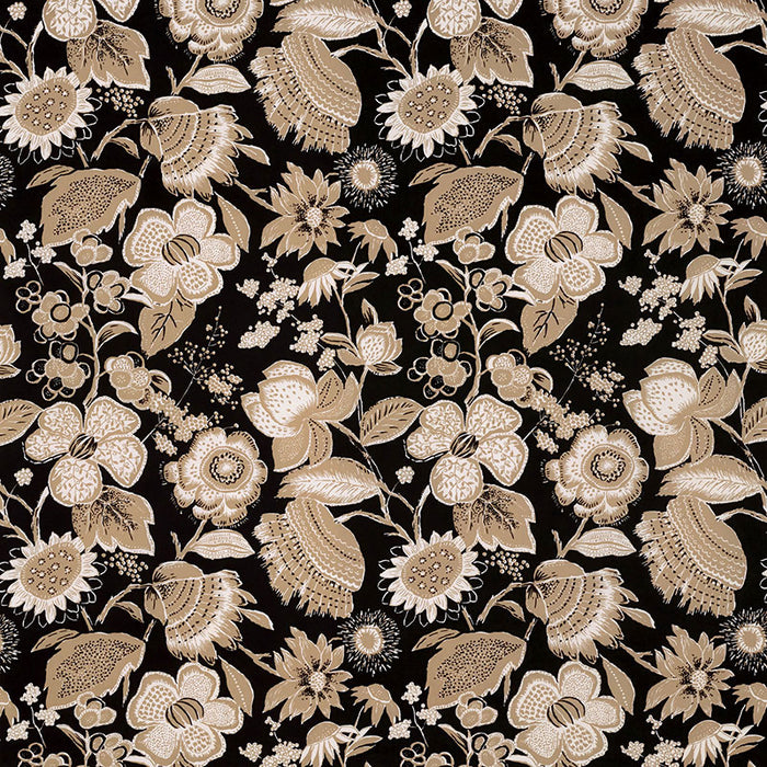 Schumacher Tikki Garden Lava Black Fabric 176010