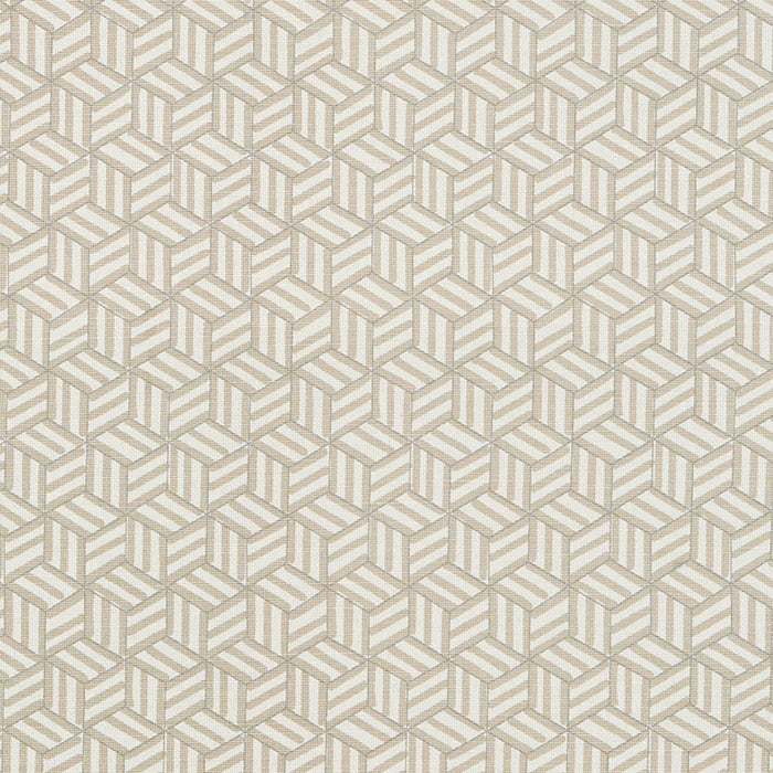 Schumacher Tumbling Blocks Greige Fabric 176040