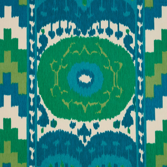 Schumacher Samarkand Ikat II Emerald Fabric 176064