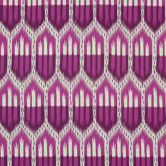 Schumacher Bukhara Ikat Fuchsia Fabric Sample 176082