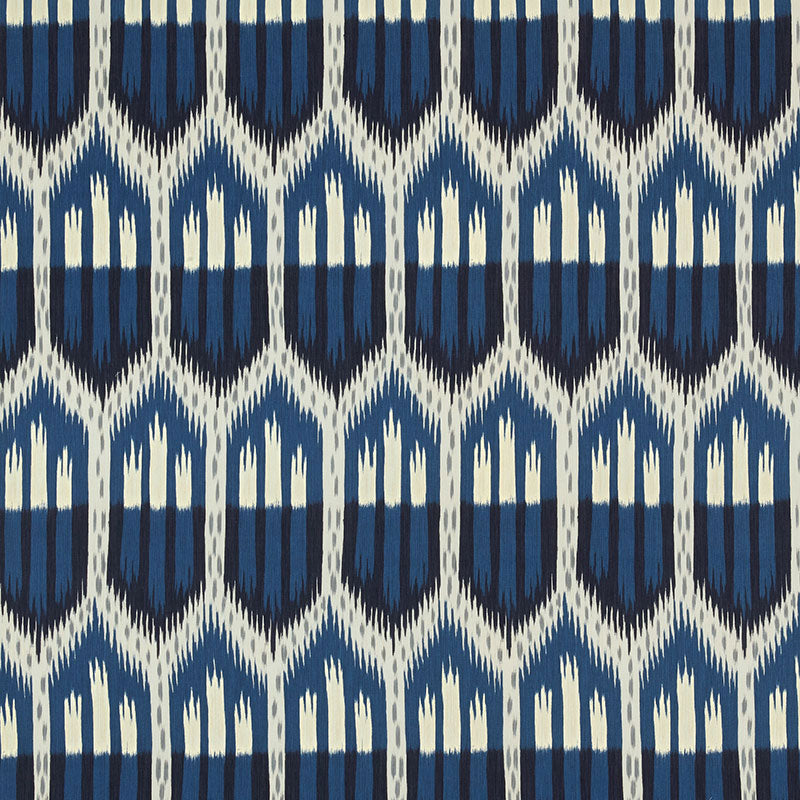 Schumacher Bukhara Ikat Indigo Fabric 176084