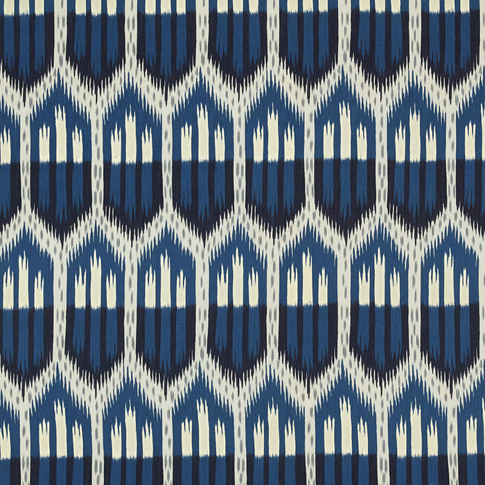 Schumacher Bukhara Ikat Indigo Fabric Sample 176084