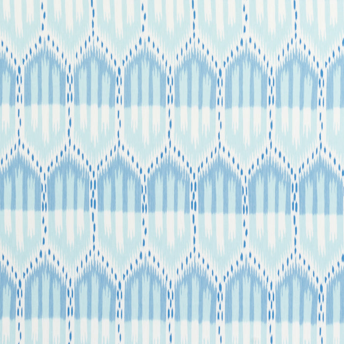 Schumacher Bukhara Ikat Sky And Aqua Fabric Sample 176085