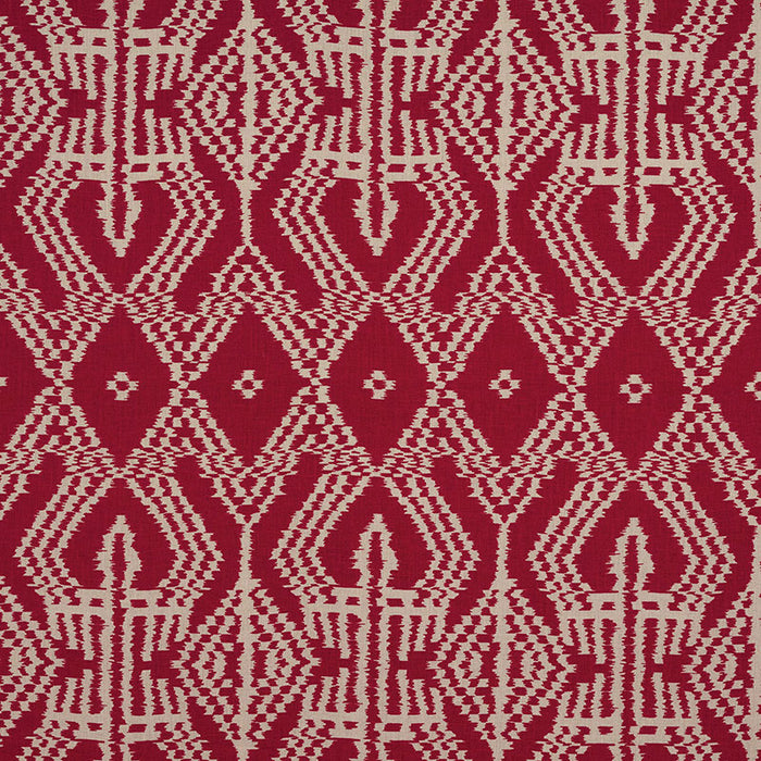 Schumacher Asaka Ikat Red Fabric Sample 176090