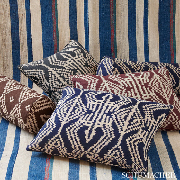 Schumacher Asaka Ikat Indigo Fabric 176095