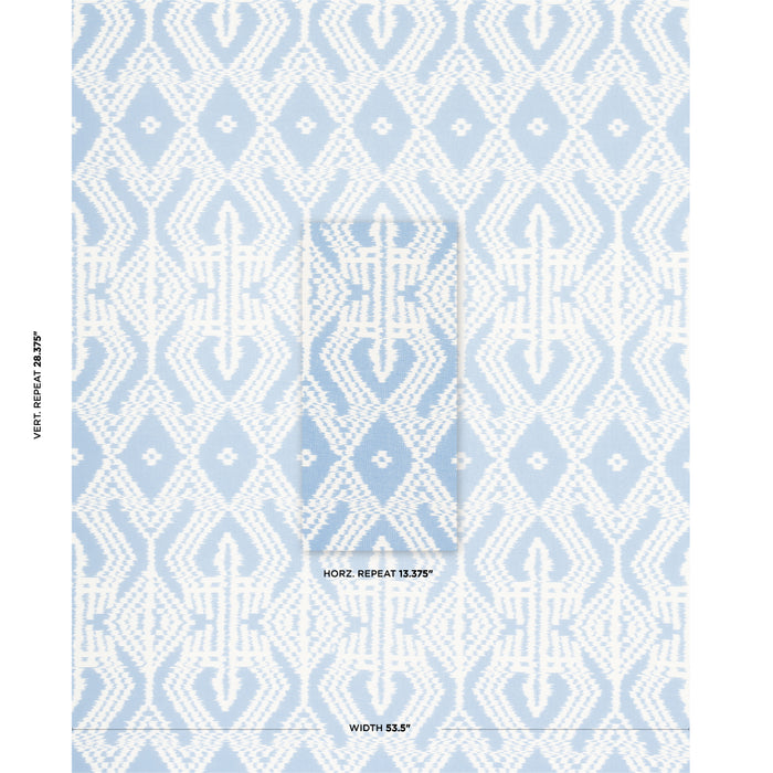 Schumacher Asaka Ikat Chambray Fabric Sample 176096