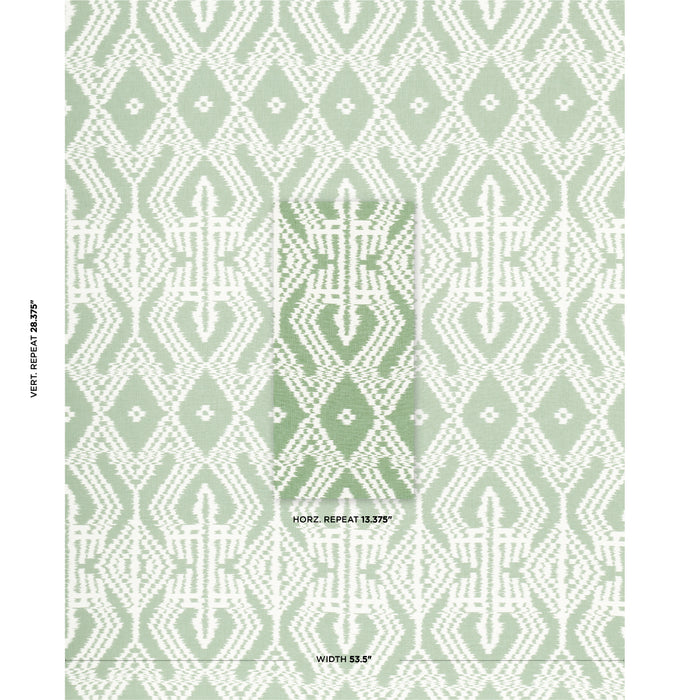 Schumacher Asaka Ikat Green Fabric Sample 176097