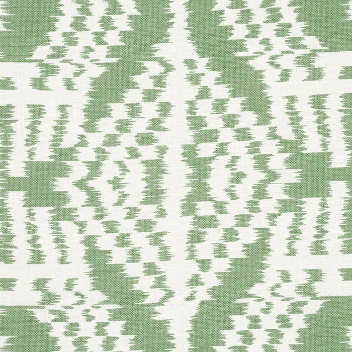 Schumacher Asaka Ikat Green Fabric Sample 176097