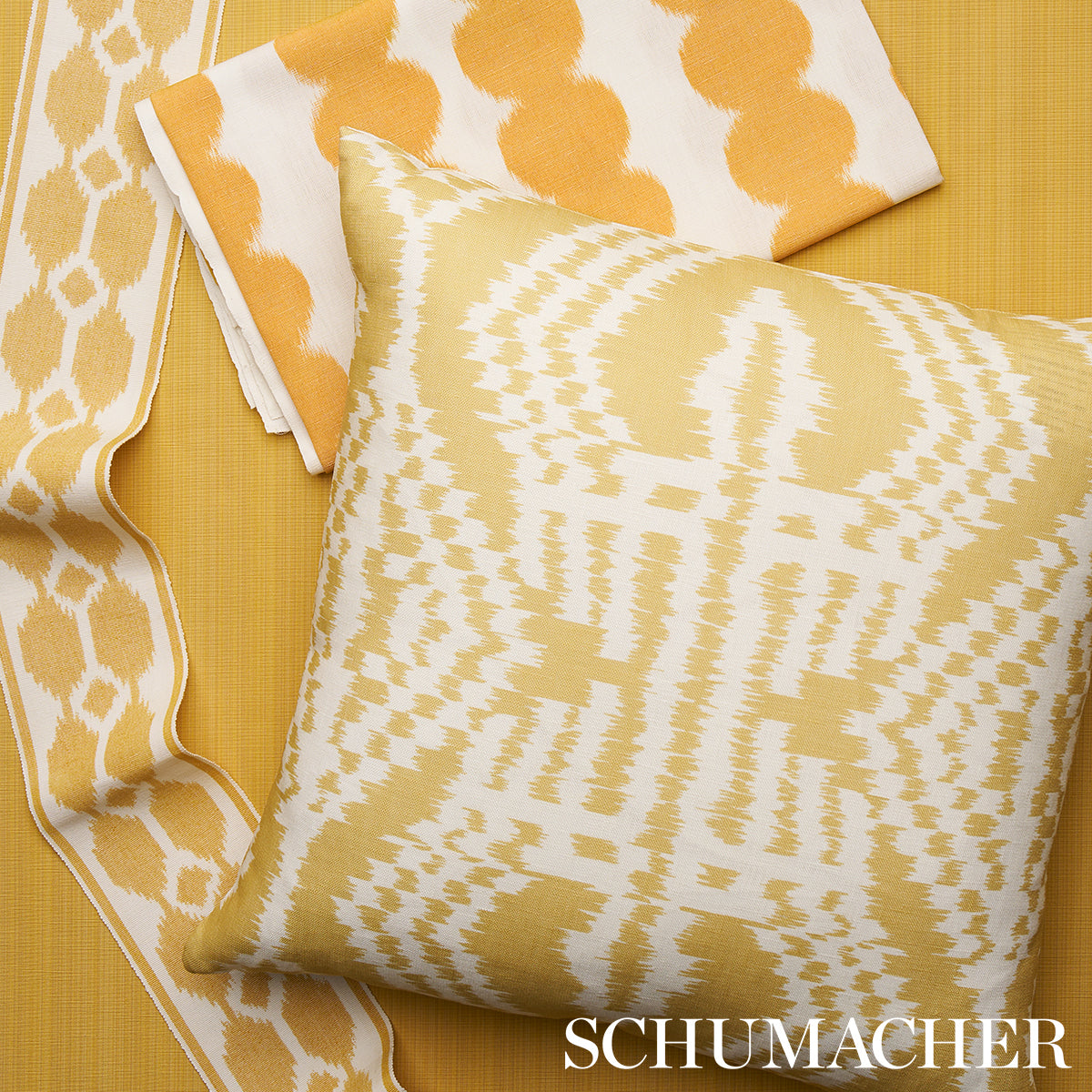 Schumacher Asaka Ikat Buttercup Fabric 176098