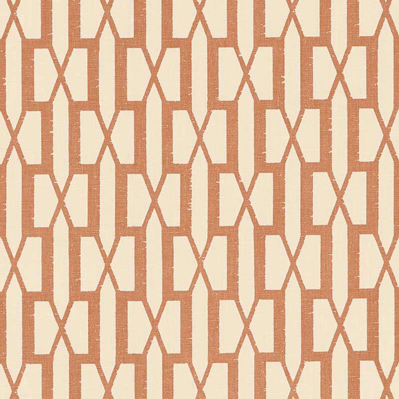 Schumacher Belvedere Burnt Orange Fabric 176116