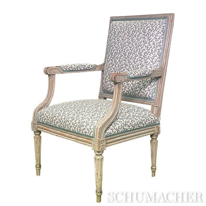 Schumacher Folly Orpington Blue Fabric 176124